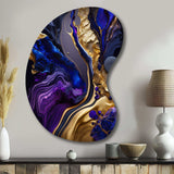 Abstract Marble Geode Purple And Blue - Asymmetric Metal Wall Art