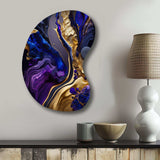 Abstract Marble Geode Purple And Blue - Asymmetric Metal Wall Art