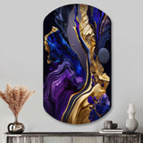 Abstract Marble Geode Purple And Blue - Asymmetric Metal Wall Art