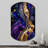 Abstract Marble Geode Purple And Blue - Asymmetric Metal Wall Art