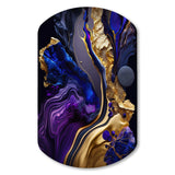 Abstract Marble Geode Purple And Blue - Asymmetric Metal Wall Art