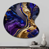 Abstract Marble Geode Purple And Blue - Asymmetric Metal Wall Art