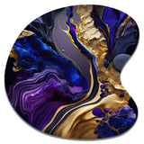 Abstract Marble Geode Purple And Blue - Asymmetric Metal Wall Art