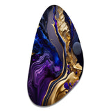 Abstract Marble Geode Purple And Blue - Asymmetric Metal Wall Art