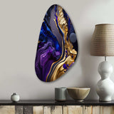 Abstract Marble Geode Purple And Blue - Asymmetric Metal Wall Art