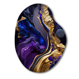 Abstract Marble Geode Purple And Blue - Asymmetric Metal Wall Art