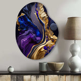 Abstract Marble Geode Purple And Blue - Asymmetric Metal Wall Art