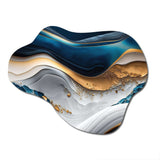 Abstract Geode Waves Blue II - Asymmetric Metal Wall Art