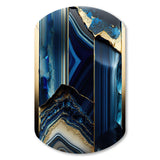 Abstract Geode Geometric Blue III - Asymmetric Metal Wall Art