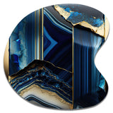 Abstract Geode Geometric Blue III - Asymmetric Metal Wall Art