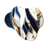 Abstract Geode Geometric Blue V - Asymmetric Metal Wall Art