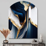 Abstract Geode Waves Gold I - Asymmetric Metal Wall Art