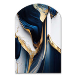 Abstract Geode Waves Gold I - Asymmetric Metal Wall Art