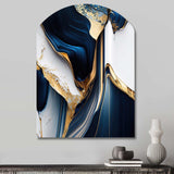 Abstract Geode Waves Gold I - Asymmetric Metal Wall Art