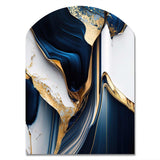 Abstract Geode Waves Gold I - Asymmetric Metal Wall Art