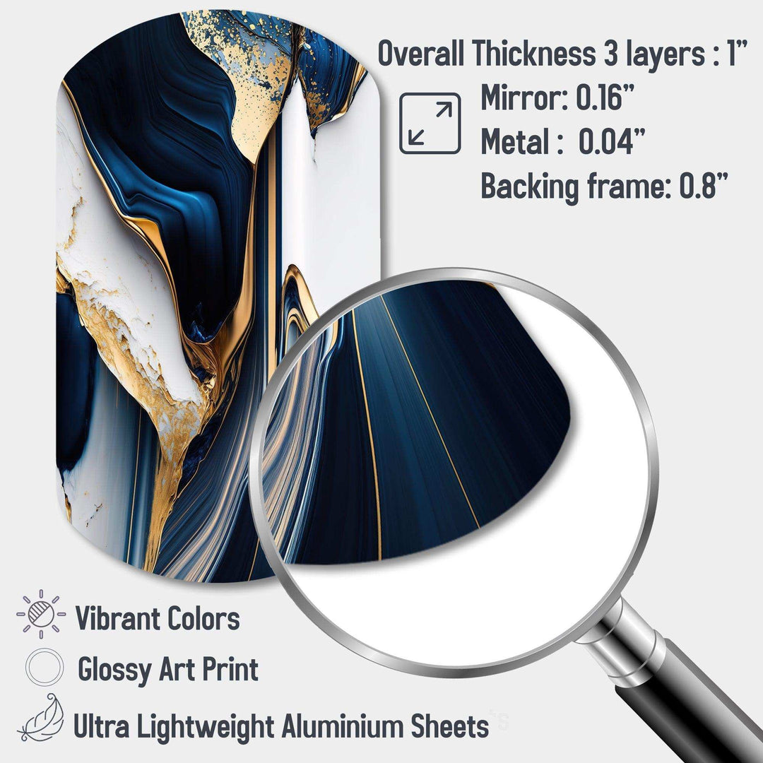Abstract Geode Waves Gold I - Asymmetric Metal Wall Art