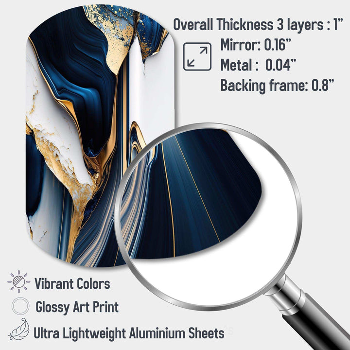 Abstract Geode Waves Gold I - Asymmetric Metal Wall Art