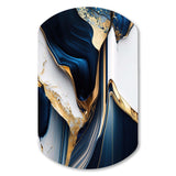 Abstract Geode Waves Gold I - Asymmetric Metal Wall Art