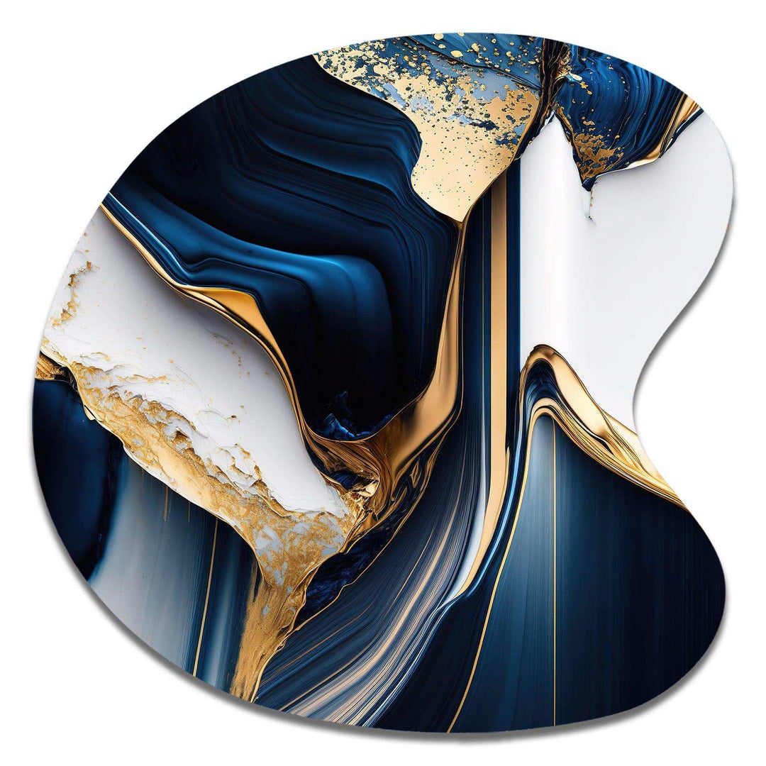 Abstract Geode Waves Gold I - Asymmetric Metal Wall Art