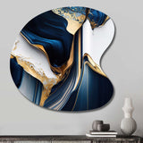 Abstract Geode Waves Gold I - Asymmetric Metal Wall Art