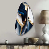 Abstract Geode Waves Gold I - Asymmetric Metal Wall Art