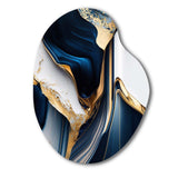 Abstract Geode Waves Gold I - Asymmetric Metal Wall Art