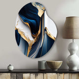 Abstract Geode Waves Gold I - Asymmetric Metal Wall Art