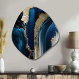 Abstract Geode Waves Gold II - Asymmetric Metal Wall Art