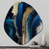 Abstract Geode Waves Gold II - Asymmetric Metal Wall Art