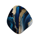 Abstract Geode Waves Gold II - Asymmetric Metal Wall Art