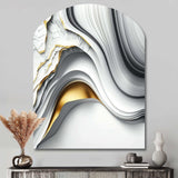 Abstract Geode Waves Grey I - Asymmetric Metal Wall Art