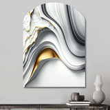 Abstract Geode Waves Grey I - Asymmetric Metal Wall Art