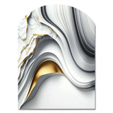 Abstract Geode Waves Grey I - Asymmetric Metal Wall Art