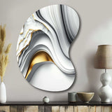 Abstract Geode Waves Grey I - Asymmetric Metal Wall Art