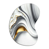 Abstract Geode Waves Grey I - Asymmetric Metal Wall Art