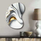 Abstract Geode Waves Grey I - Asymmetric Metal Wall Art