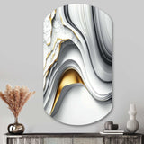 Abstract Geode Waves Grey I - Asymmetric Metal Wall Art