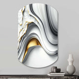 Abstract Geode Waves Grey I - Asymmetric Metal Wall Art