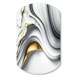 Abstract Geode Waves Grey I - Asymmetric Metal Wall Art