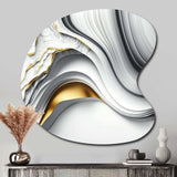 Abstract Geode Waves Grey I - Asymmetric Metal Wall Art