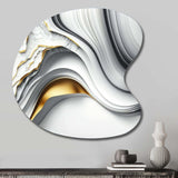 Abstract Geode Waves Grey I - Asymmetric Metal Wall Art