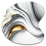 Abstract Geode Waves Grey I - Asymmetric Metal Wall Art