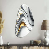 Abstract Geode Waves Grey I - Asymmetric Metal Wall Art