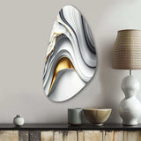 Abstract Geode Waves Grey I - Asymmetric Metal Wall Art