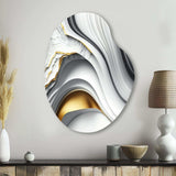 Abstract Geode Waves Grey I - Asymmetric Metal Wall Art