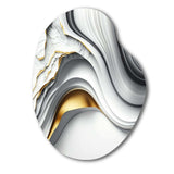 Abstract Geode Waves Grey I - Asymmetric Metal Wall Art