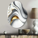 Abstract Geode Waves Grey I - Asymmetric Metal Wall Art