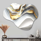 Abstract Geode Waves Grey V - Asymmetric Metal Wall Art