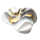 Abstract Geode Waves Grey V - Asymmetric Metal Wall Art