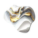 Abstract Geode Waves Grey V - Asymmetric Metal Wall Art